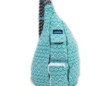 Kavu Women&#39;s Rope Bag Backpack Teal Quilt Green White Aztek Tribal Print - $19.79