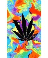PSYDELLIC POT LEAF 3 X 5 FLAG  decor ADVERTISING FL339 MARIJUANA LEAVES NEW - $143.74 MXN