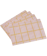 Set of 4 Same Fabric Cotton Placemats(13&quot;x19&quot;) SPRINGTIME YELLOW &amp; PINK ... - $17.81