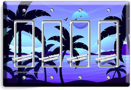 TROPICAL NIGHT MOON PALMS ISLAND BEACH LIGHT SWITCH OUTLET WALL PLATE RO... - £8.72 GBP+
