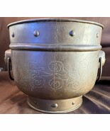 Old Vintage Brass Metal Asian Planter Pot Figural Buddha Face Handles 2 ... - $1,797.77 MXN