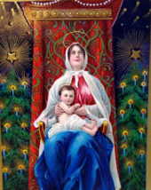 Christmas Postcard Madonna Holds Baby Jesus Series 1480 Germany 1909 Embossed - £23.49 GBP
