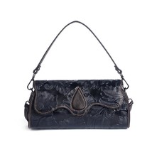 Exquisite Vintage Embossed Female Bag Genuine Leather Handmade Women Handbag Nat - £80.05 GBP