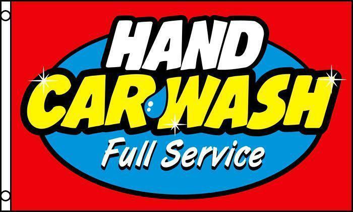 LG 3 X 5 HAND CAR WASH FLAG  banner 5x3 #611 ADVERTISING SIGN FULL SERVI... - $6.64