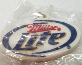 Miller Lite Logo Keychain Blue Red Gold White Bendable Plastic Vintage - $12.30