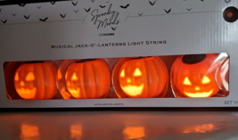 Animated Halloween Jack-o-Lanterns Light String 8 LED Musical Sing Monster Mash - £21.70 GBP