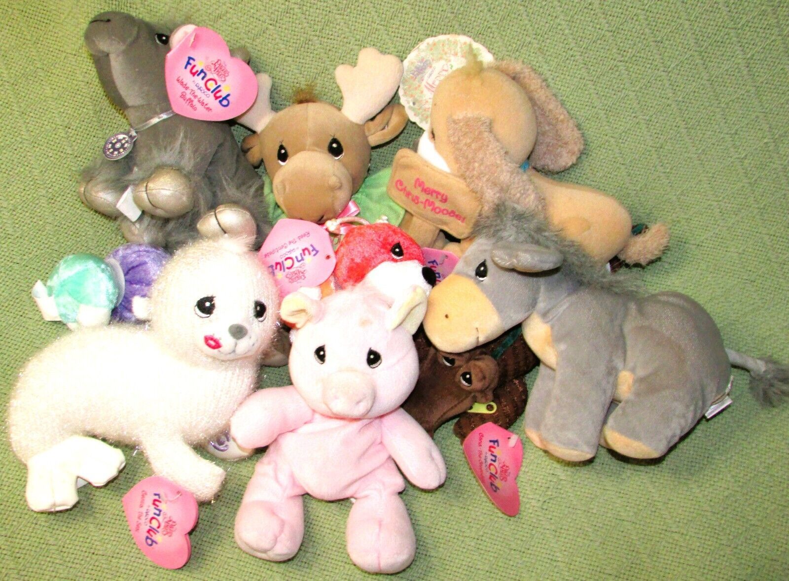 Primary image for PRECIOUS MOMENTS TENDER TAILS PLUSH LOT OF 8 FUN CLUB ENESCO WITH HANG TAGS TOYS