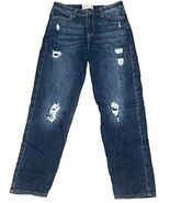 Abercrombie Kids Girls High Rise Mini Mom Dark Wash Jeans Size 15/16 Reg... - $16.78