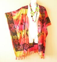 CB303 Tie Dye Cardigan Duster Open Front Plus Hippy Jacket Coverup Top u... - $24.90