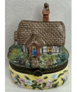 Thomas Kinkade Porcelain Trinket Box Chancellors Cottage Box Has Small Scuffs ￼ - $20.00