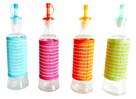 Oil Vinegar Glass Cruet Condiment Bottles Dressing Sauce Dispenser Color Choice - £6.87 GBP