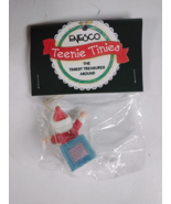 Vintage Enesco Teenie Tinies Christmas Santa In a Box Mini Hanging Ornam... - £7.66 GBP
