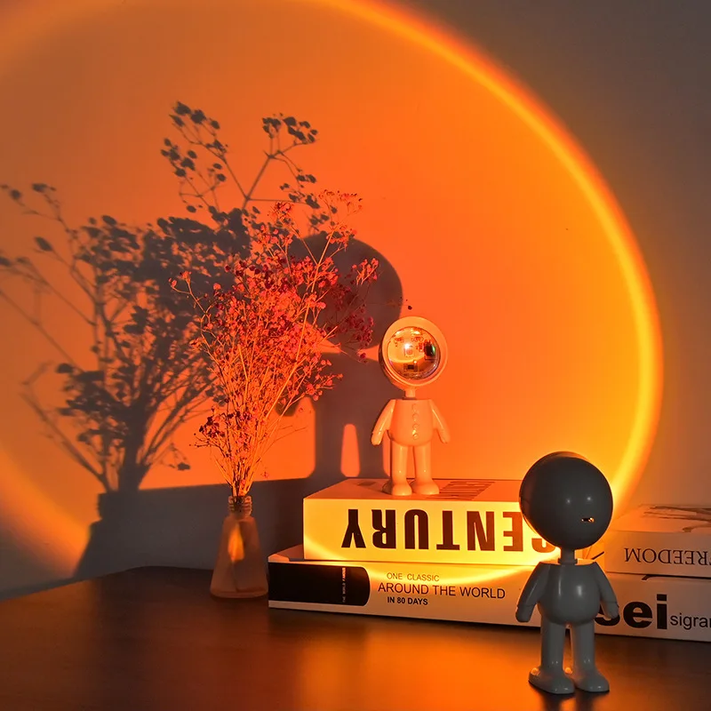 LED Sunset Lamp Colorful Projection Light USB Astronaut Sunset Lamp 360° - £14.27 GBP