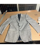 Jos. A Bank 100% Silk Blue Gray Plaid Sport Coat Jacket Size 40L, Men&#39;s ... - $49.50