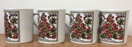 New Set 4 Vintage Botanical Print Coffee Mugs Nasturtium Indicum HH Japa... - £39.73 GBP