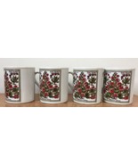 New Set 4 Vintage Botanical Print Coffee Mugs Nasturtium Indicum HH Japa... - £39.37 GBP