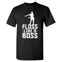 Floss Like A Boss - Back Pack Kid Flossin Dance Funny Emote T Shirt - Large - Bl - £18.07 GBP