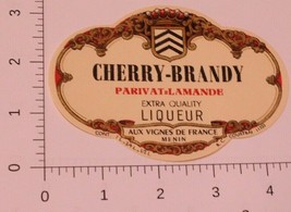 Vintage Cherry Brandy Parivat Lamande Liquor label - £3.94 GBP