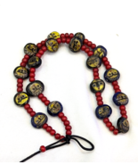 Collana di perle di vetro faccia cuore bianco veneziano antico vintage FW2 - $78.66