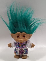 Vintage Ace Novelty Troll Doll Green Hair &amp; Gemstone With orange Eyes 1990s Toy - £11.72 GBP