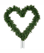 25&quot; Unlit Artificial Pine Heart Shaped Wreath with Ground Stakes - $50.59 CAD