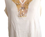 Plus Sz 3X  Embellished Sleeveless Cami Top Stretch Cotton ASHLEY STEWART - £5.53 GBP
