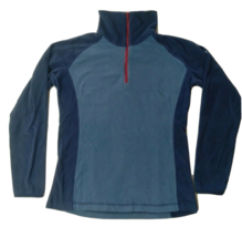 Columbia Women&#39;s Size M Stretchy Blue Quarter Zip Fleece Sweatshirt - £9.05 GBP