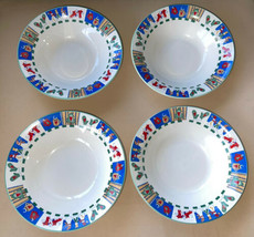 4 Vintage 1998 RO Gregg Welcome Winter Christmas Holiday Soup Cereal Bow... - £19.59 GBP