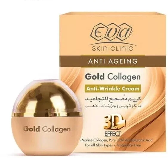 2 Packs Eva Gold Collagen Anti-Wrinkle Cream Anti Aging with 3D Effect 50ml - $109.34 CAD
