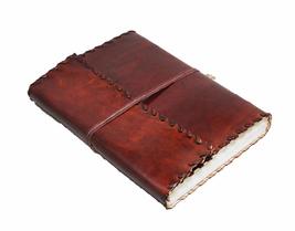 HG-LTHR Personalize 25 cm Genuine Leather Blank Book grimoire leather journal bo - £31.39 GBP