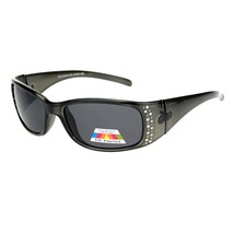 TAC Polarized Lens Sunglasses Womens Rhinestones Wrap Rectangular UV 400 - £10.35 GBP+