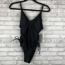 California Sunshine Black Cinch-Tied Swimsuit Womens Size Medium 1 Piece - £20.23 GBP