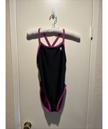 TYR Reversible One Piece Swimsuit Sz S/M See Measurements Blk/Fushia Rac... - $23.76