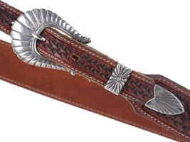 Native American Sterling silver 3/4&quot; Ranger belt buckle set - $232.65