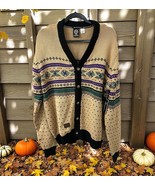 NWT Vintage LRG Knit Button Up Cardigan sweater Size XL cotton purple green - $1,286.12 MXN