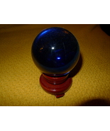 BLUE GLASS BALL SPHERE SALES Figurine Crafty Globe Knick Knack Spheres F... - $275.24 MXN