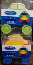 Wood Works Wooden Stacking Cars 4 Pieces - Great For Toddlers - Primary Colors - £15.17 GBP