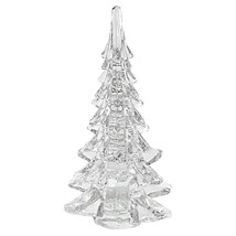 12&quot; Mouth Blown Clear Glass Christmas Tree Sculpture - £151.66 GBP