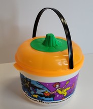 McDonald’s Halloween Pail Black Bat Bucket 1999 Cookie Cutter Lid Happy Meal - $12.86