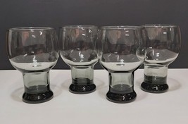 Libbey Gray Smoke Stax Glasses 5.5 Inch Tall Set Of 4 MCM  - $20.00
