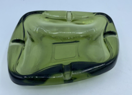 Vtg Anchor Hocking Clear Green Ashtray Ash Tray Made in USA by Swedish M... - $19.34