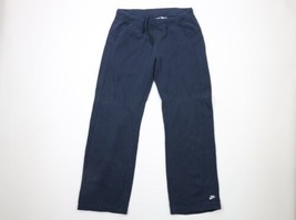 Vintage Nike Womens Medium Faded Spell Out Flared Wide Leg Sweatpants Navy Blue - £43.48 GBP