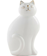 Cat 75103 Kitty Ceramic Statue 5.25 X 10 H White Gold Accent - $44.37 CAD
