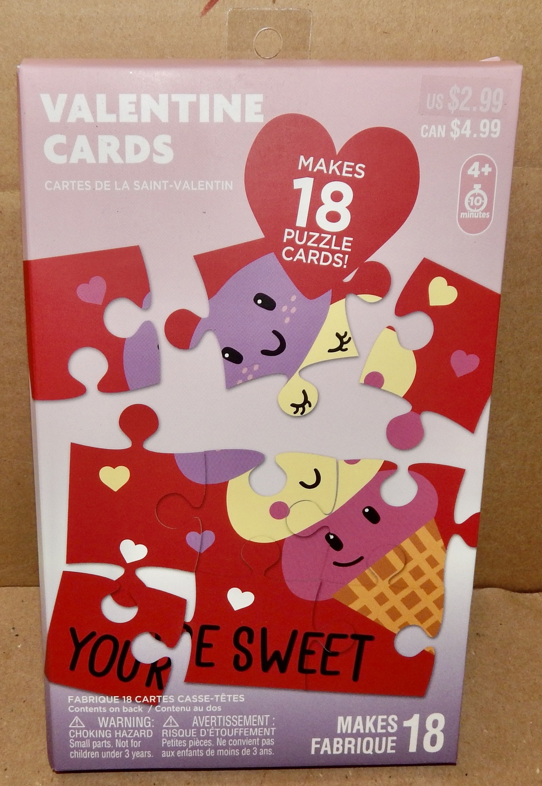 Valentine Cards Makes 18ea Many Types You Choose Puzzles Tattoos Puppets 193E - $2.39