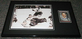Johnny Bower Maple Leafs Signed Framed 11x17 Photo Display - £51.44 GBP