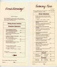 AMTRAK Dining Across America Menus Breakfast Lunch Dinner  - $17.82