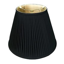 Royal Designs Deep Empire Side Pleat Basic Lamp Shade, Black with Gold, 6&quot; x 12&quot; - £52.71 GBP