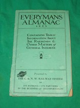 1925 Everymans Almanac Chicago Northwestern Cnw Railway System Railroad Old Book - £70.05 GBP