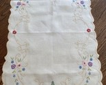 Beautiful Vintage Hand Embroidered Doily/Dresser Scarf Cream - $23.74