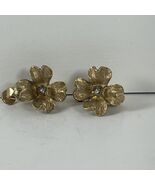 Vintage Vendome Earrings Signed Gold Tone Clip On - $165.23 MXN